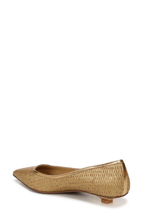 Franco Sarto Prella Pointed Toe Kitten Heel Pump In Gold