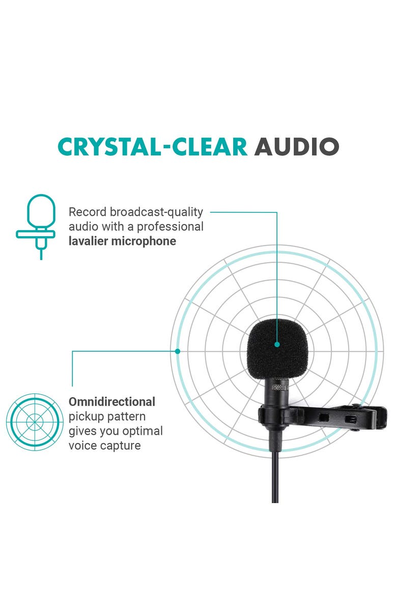 MOVO Edge-OP Wireless Lavalier Microphone for Osmo Pocket 1 and 2, Alternate, color, Black