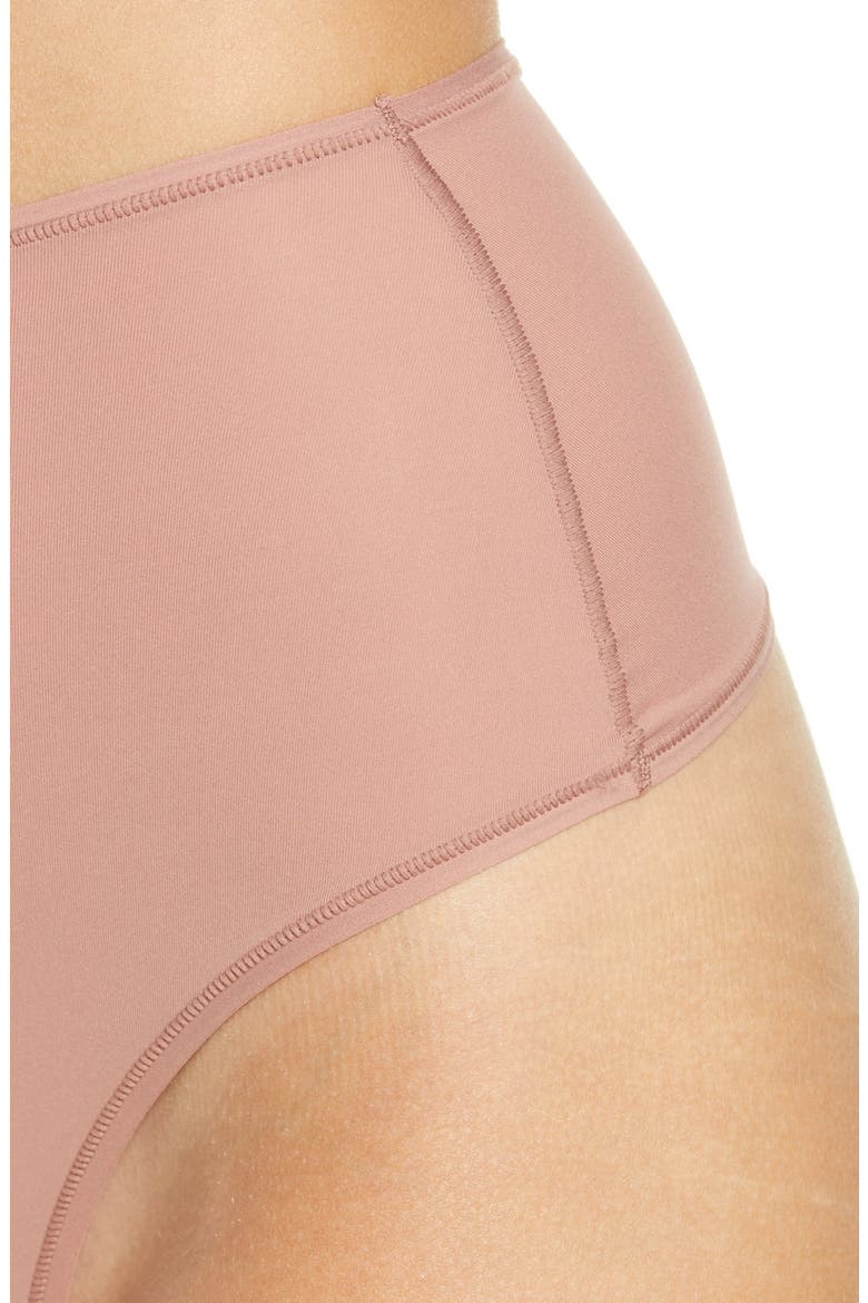 Fits Everybody High Waisted Thong, Alternate, color, ROSE CLAY