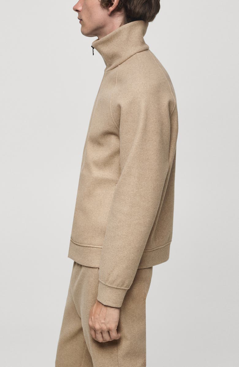 MANGO Regular Fit Sweater Jacket, Alternate, color, Beige