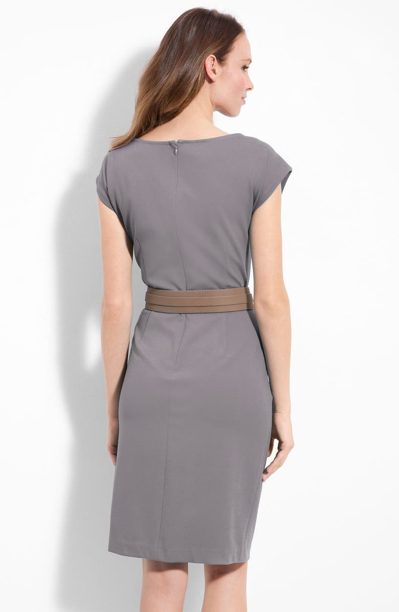 Suzi Chin for Maggy Boutique Belted Cap Sleeve Sheath Dress, Alternate, color, 