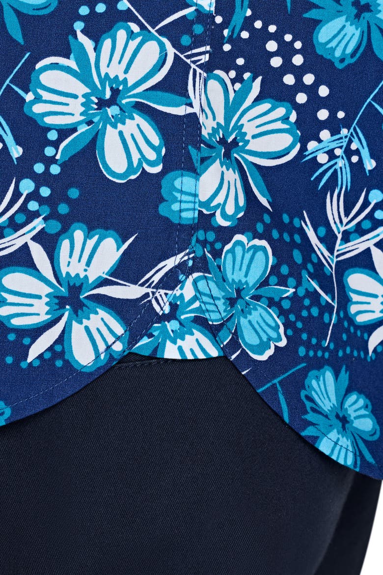 Short Sleeve Blossom Shirt, Alternate, color, Navy