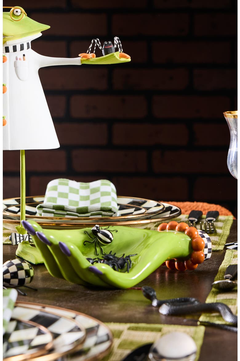 Greta Witch's Hand Ceramic Tray, Alternate, color, GREEN