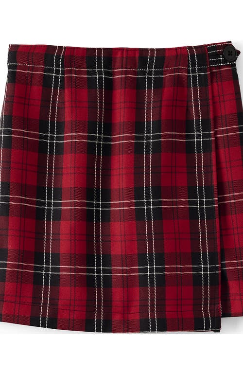 Lands' End School Uniform Plaid A Line Tab Skort Top Of Knee In Multi