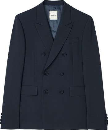 SANDRO Double-breasted suit jacket | Nordstrom