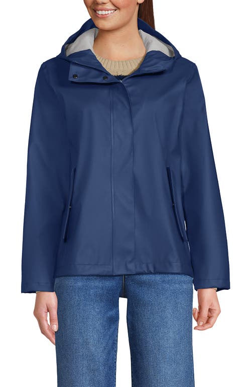 Lands' End Squall Waterproof Rain Slicker Jacket In Light Indigo Blue