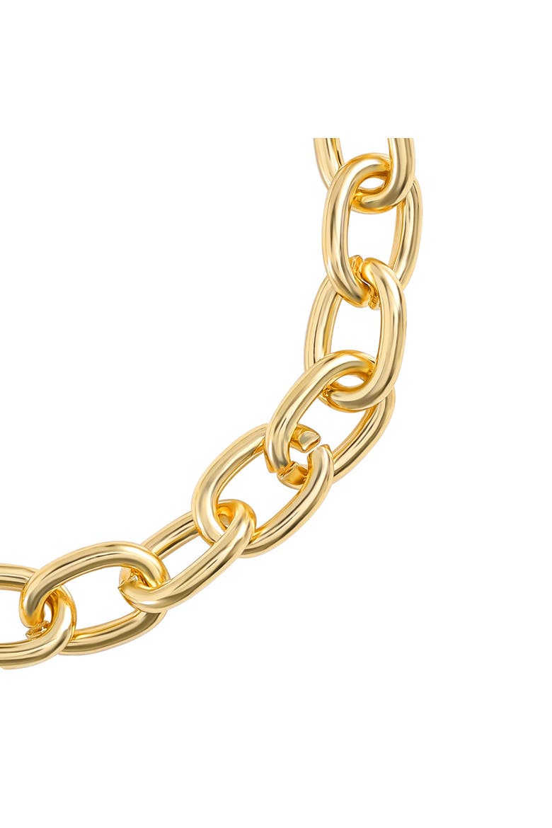 Pavé Initial Charm Bracelet, 7.5'' Gold Tone Link, Alternate, color, Letter C