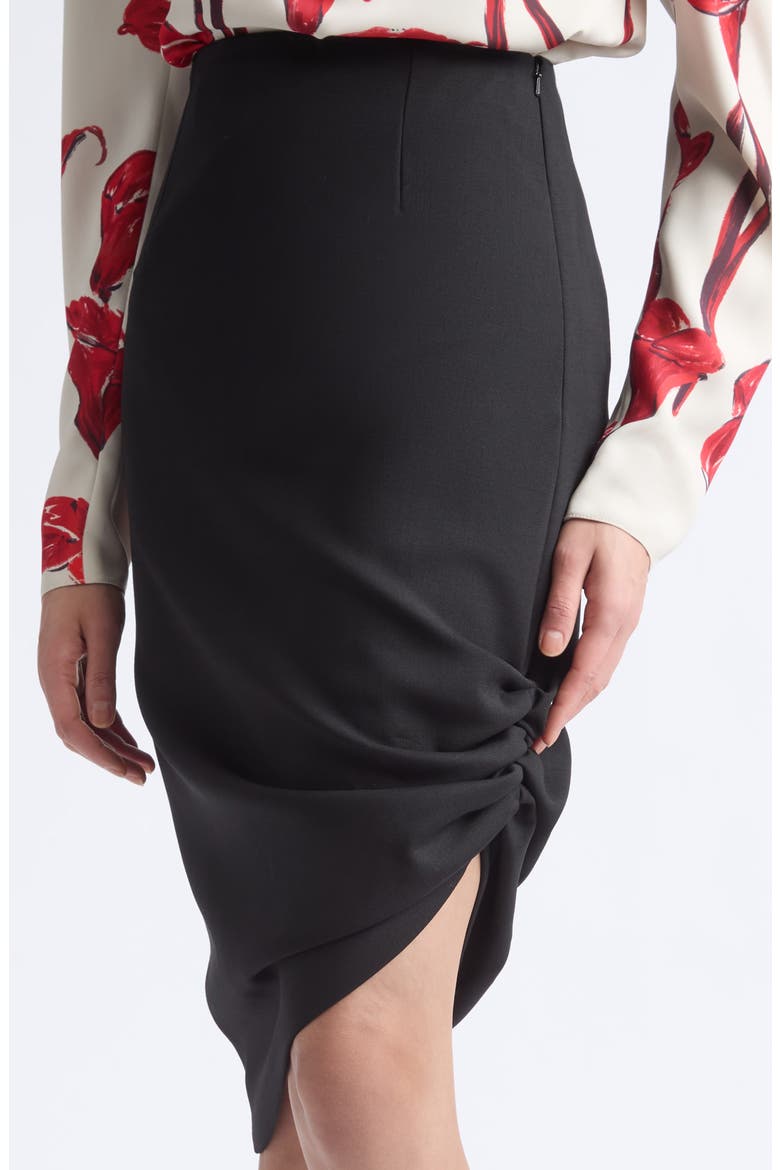Asymmetrical Stretch Wool Skirt, Alternate, color, BLACK