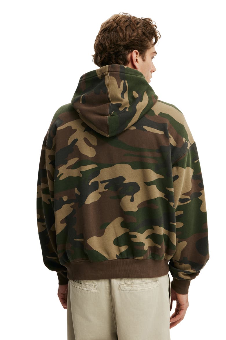 Men's Box Fit Hoodie, Alternate, color, Forest Camo Wash