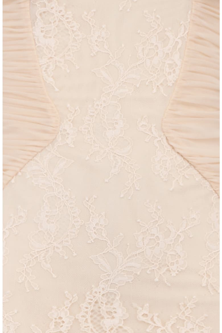 Felicia Lace Inset Mermaid Gown, Alternate, color, MACADEMIA