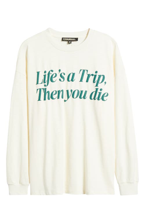 CRIMINAL DAMAGE CRIMINAL DAMAGE LIFE'S A TRIP EMROIDERED LONG SLEEVE T-SHIRT
