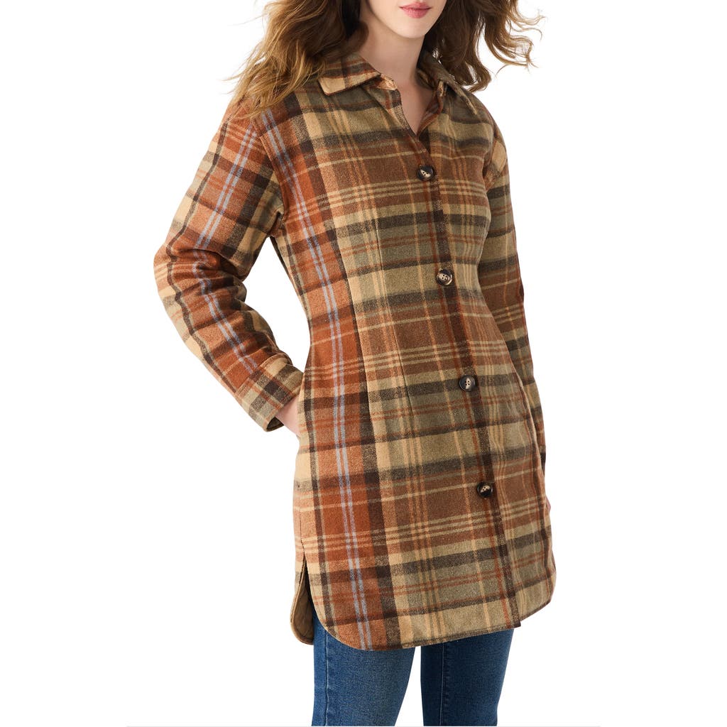 Steve Madden Olea Plaid Coat In Multi