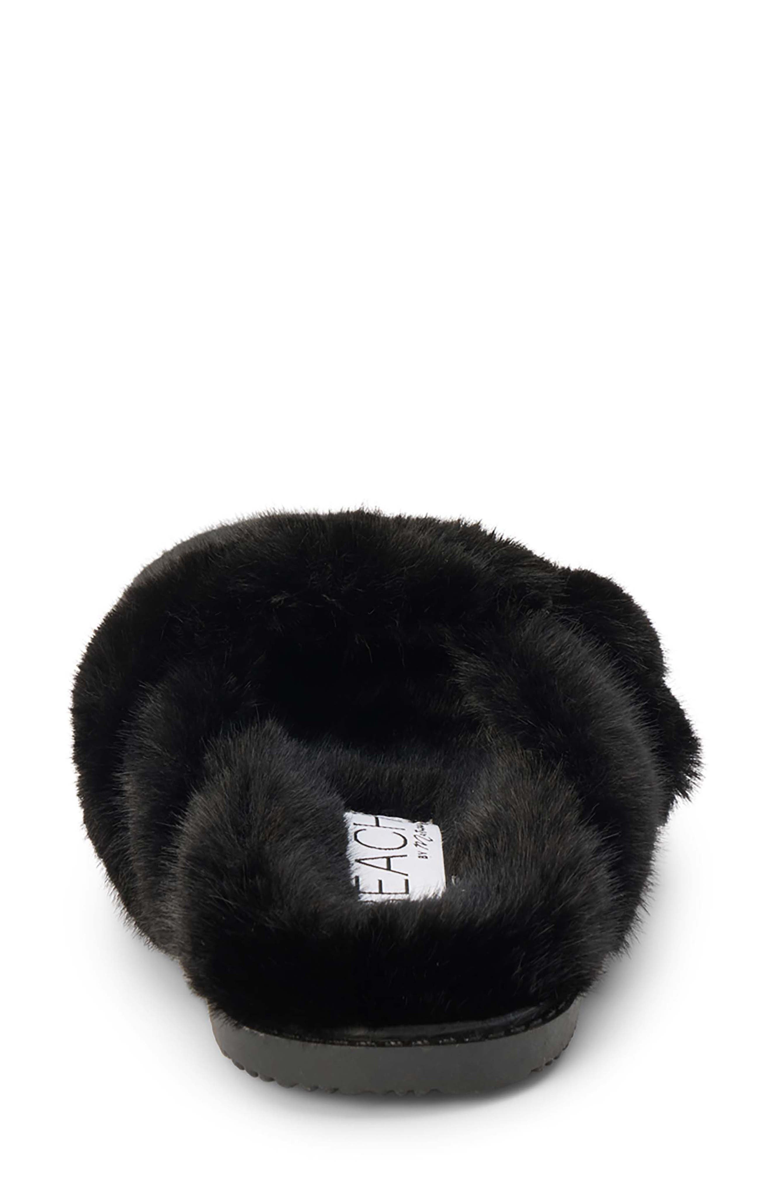 Matisse Portland Faux Fur Clog, Alternate, color, Black Faux Fur