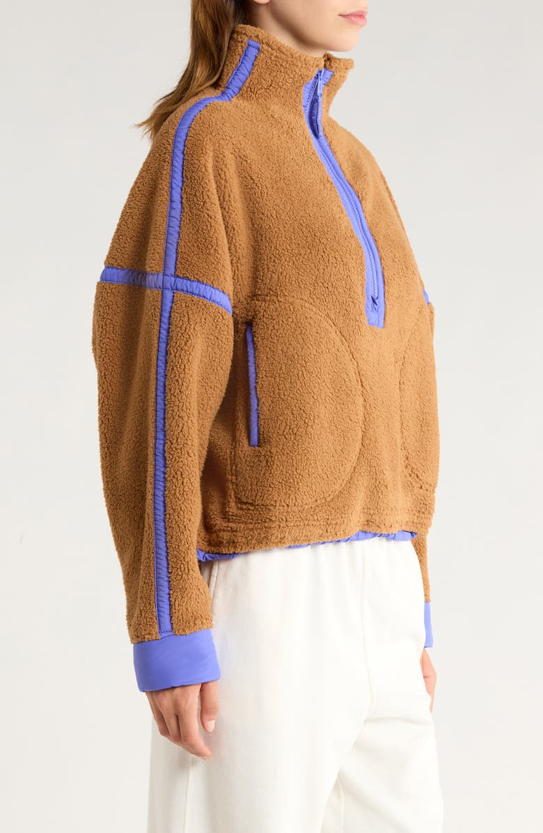 Free People FP Movement Mountain High Fleece Half Zip Pullover, Alternate, color, Twig Combo