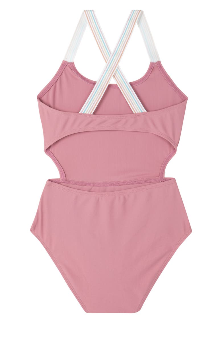 Gottex Kids Rainbow Star Cut Out Cross Strap One Piece, Alternate, color,