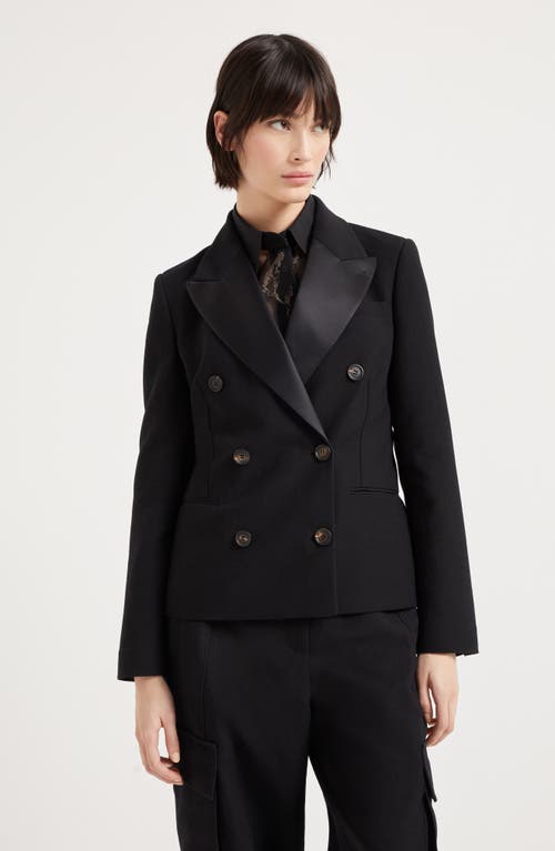 Brunello Cucinelli Cavalry Blazer With Monili In Black