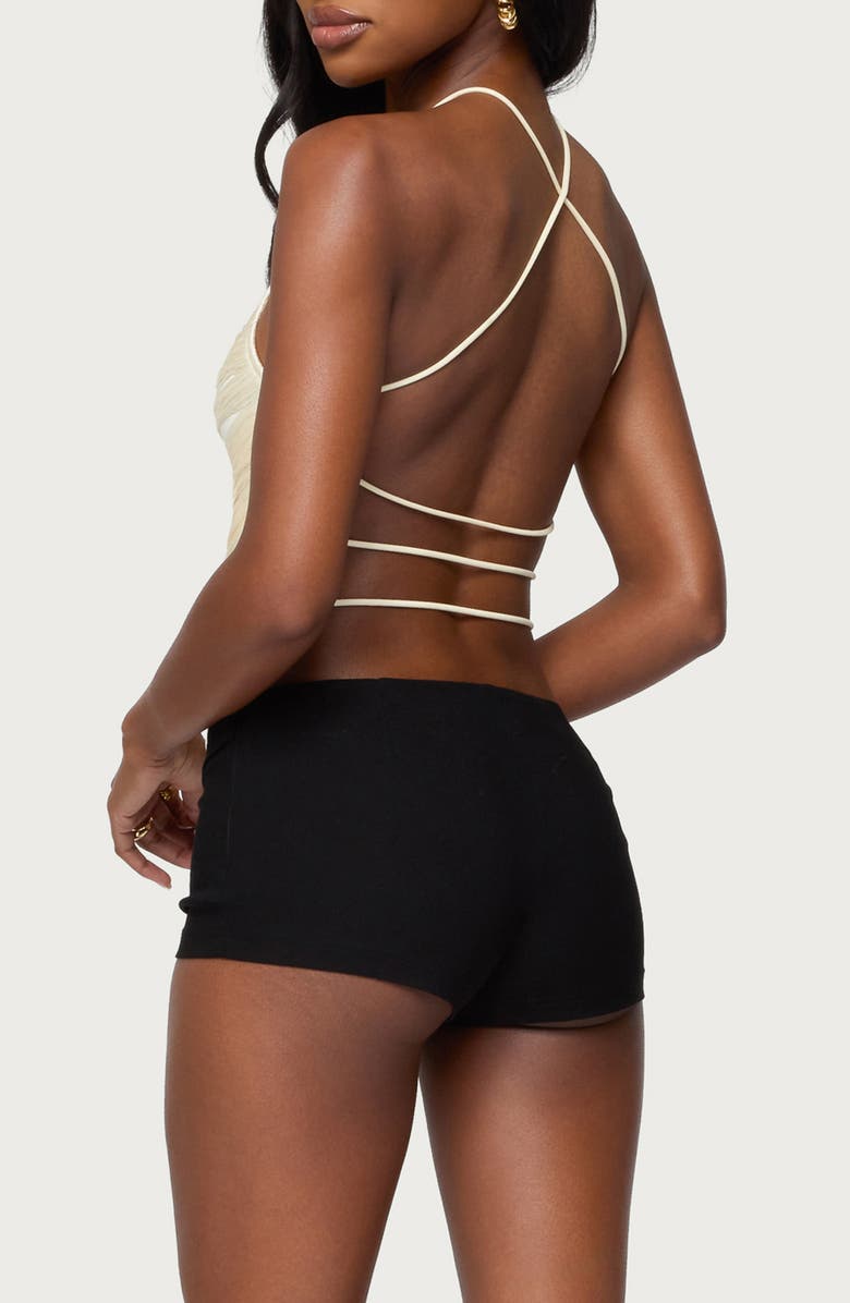 EDIKTED Kalana Fringe Open Back Camisole, Alternate, color, Cream