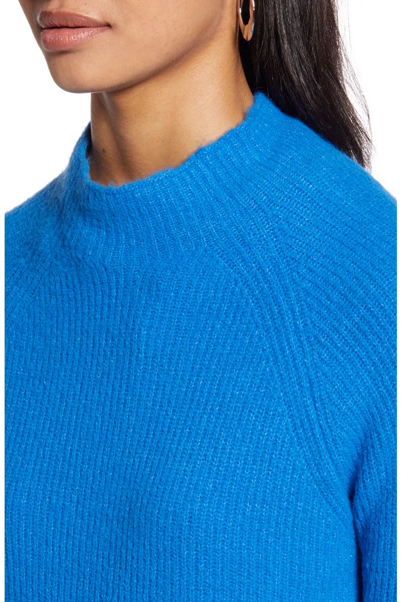Mock Neck Sweater, Alternate, color, BLUE ELECTRIC