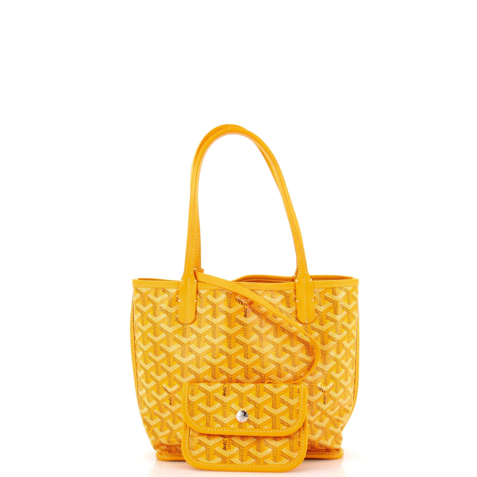 Pre-Owned Goyard Anjou Reversible Tote Coated Canvas Mini, Alternate, color, Yellow