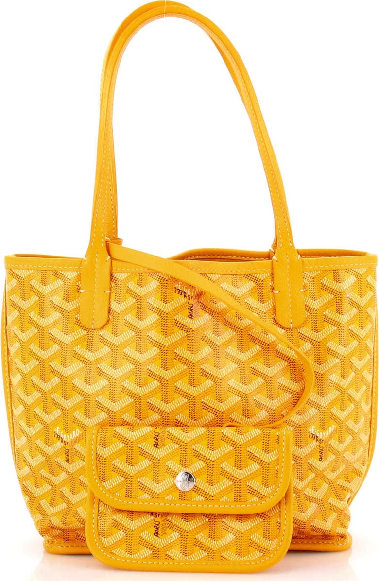 Pre-Owned Goyard Anjou Reversible Tote Coated Canvas Mini, Alternate, color, Yellow