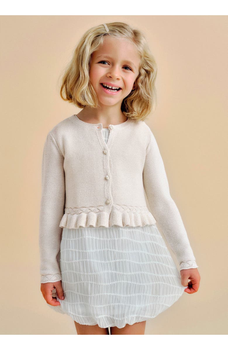 Mayoral Ruffle Tricot Cardigan, Alternate, color, 