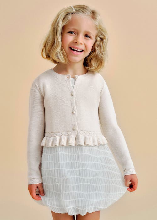 Mayoral Ruffle Tricot Cardigan In Champagne