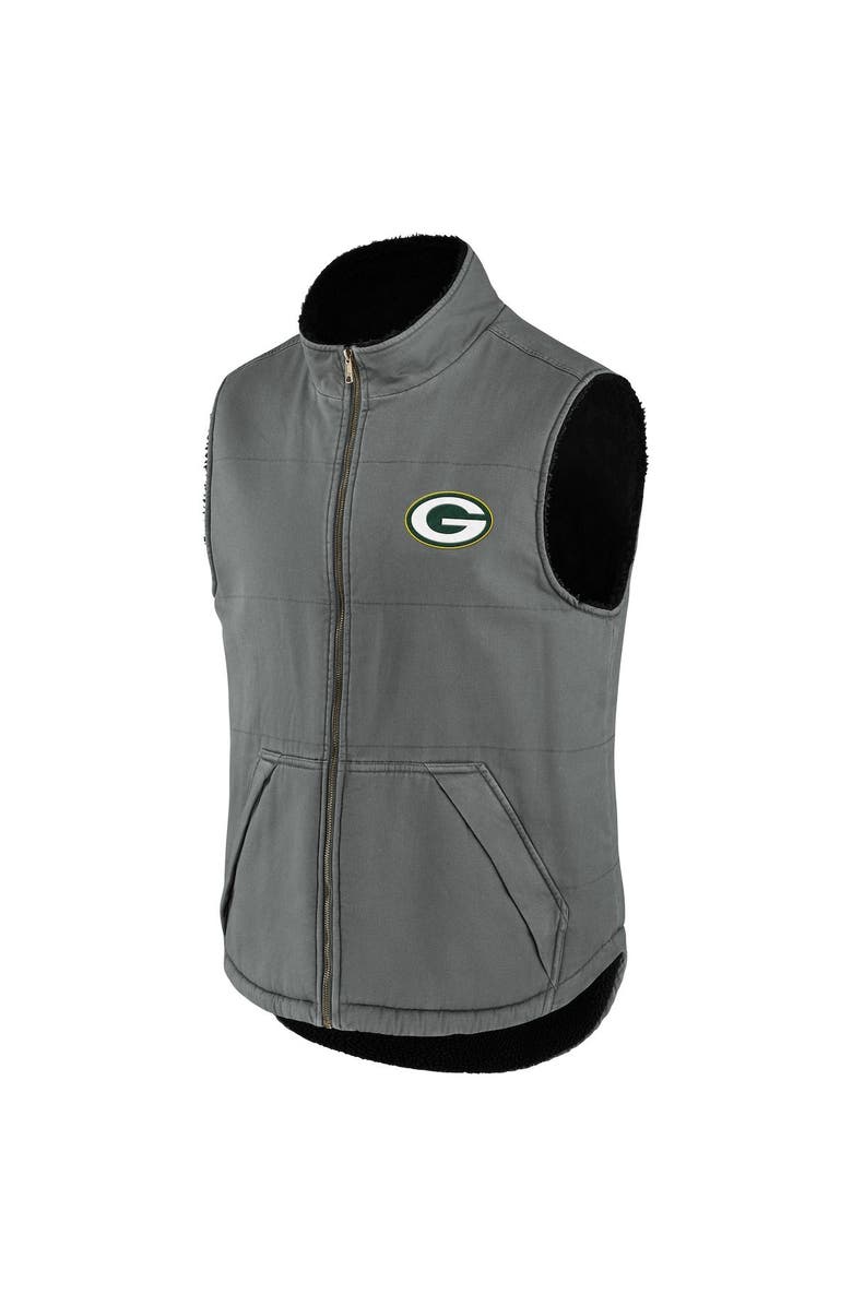 NFL X DARIUS RUCKER Men's NFL x Darius Rucker Collection by Fanatics Gray Green Bay Packers Sherpa-Lined Full-Zip Vest, Alternate, color, 