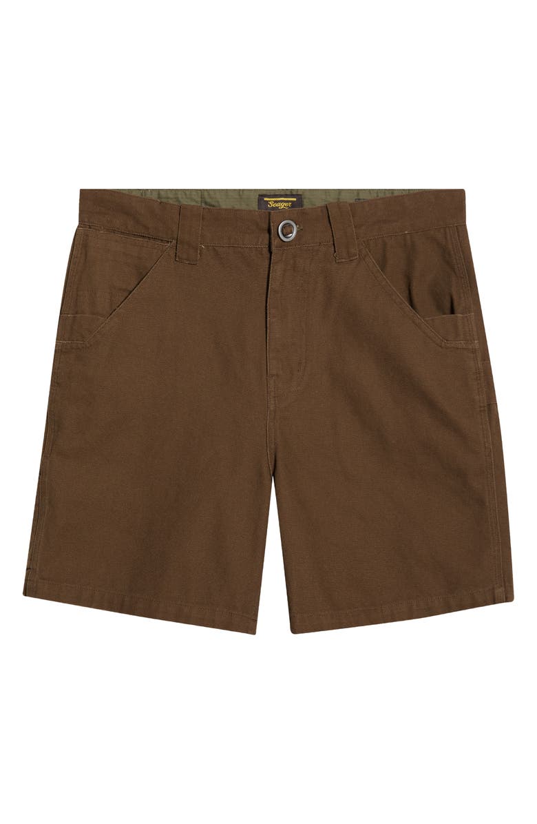 Seager Co Bison Flat Front Canvas Shorts, Alternate, color, Tobaccos