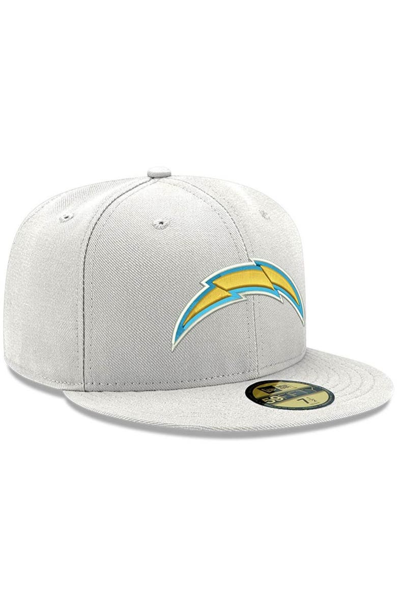 New Era Men's New Era White Los Angeles Chargers Omaha Primary Logo 59FIFTY Fitted Hat, Alternate, color, 