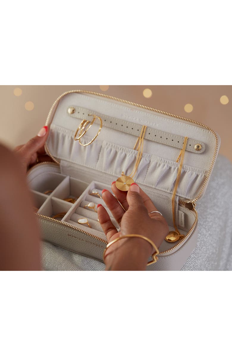 Monica Vinader Personalized Leather Jewelry Box, Alternate, color, Pebbeled Grey