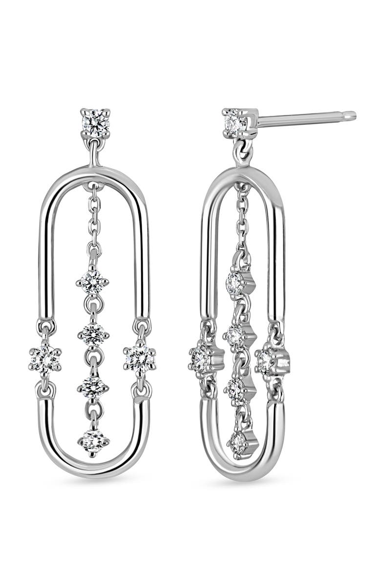 18K Gold Liora Diamond Drop Earrings, Main, color, 18K WHITE GOLD/ DIAMOND