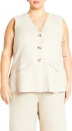 City Chic Nala Linen Blend Vest