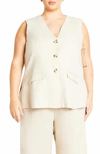 City Chic Nala Linen Blend Vest