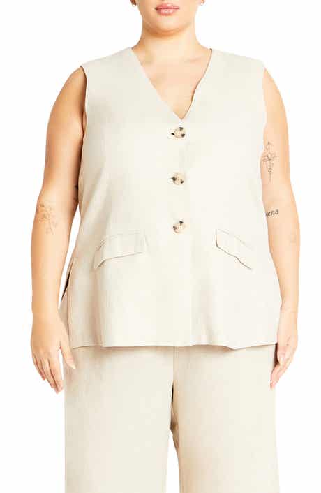 City Chic Nala Linen Blend Vest