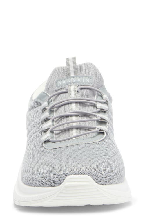Danskin Lace-up Knit Sneaker In Grey/white