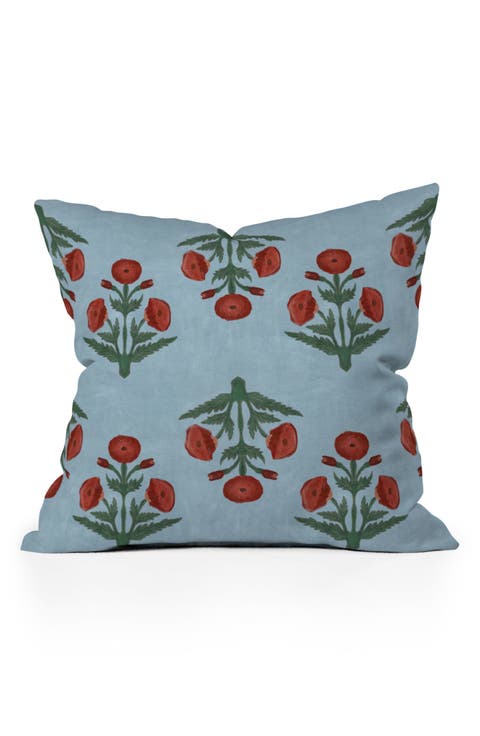 Stripe & Lobster Print Throw Pillow