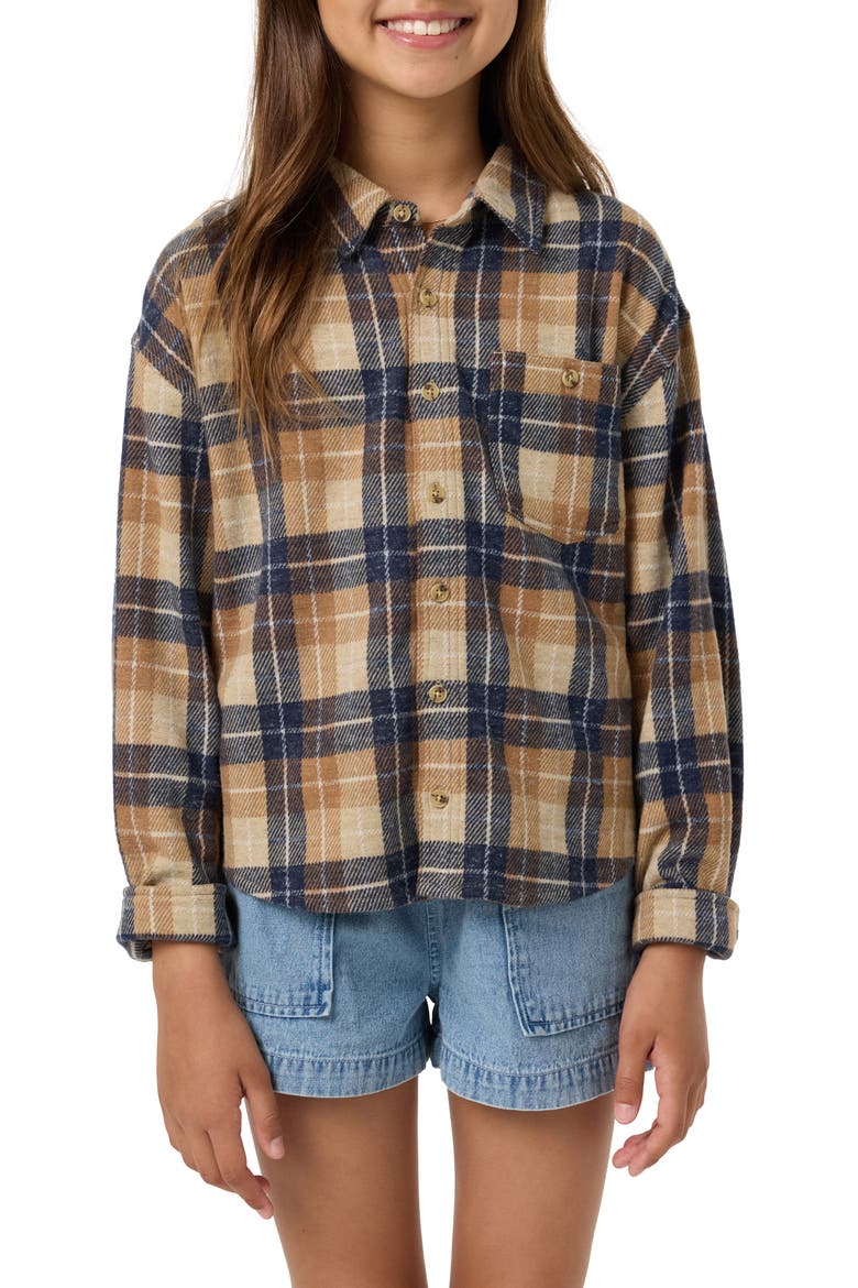 Kids' Jordyn Flannel Button-Up Shirt, Main, color, WOODSHACK