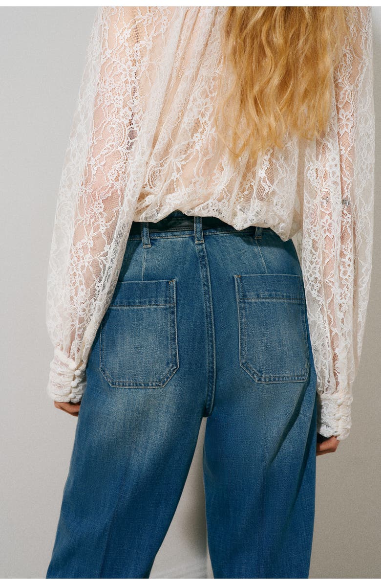H&M Straight High Waist Jeans, Alternate, color, Denim Blue