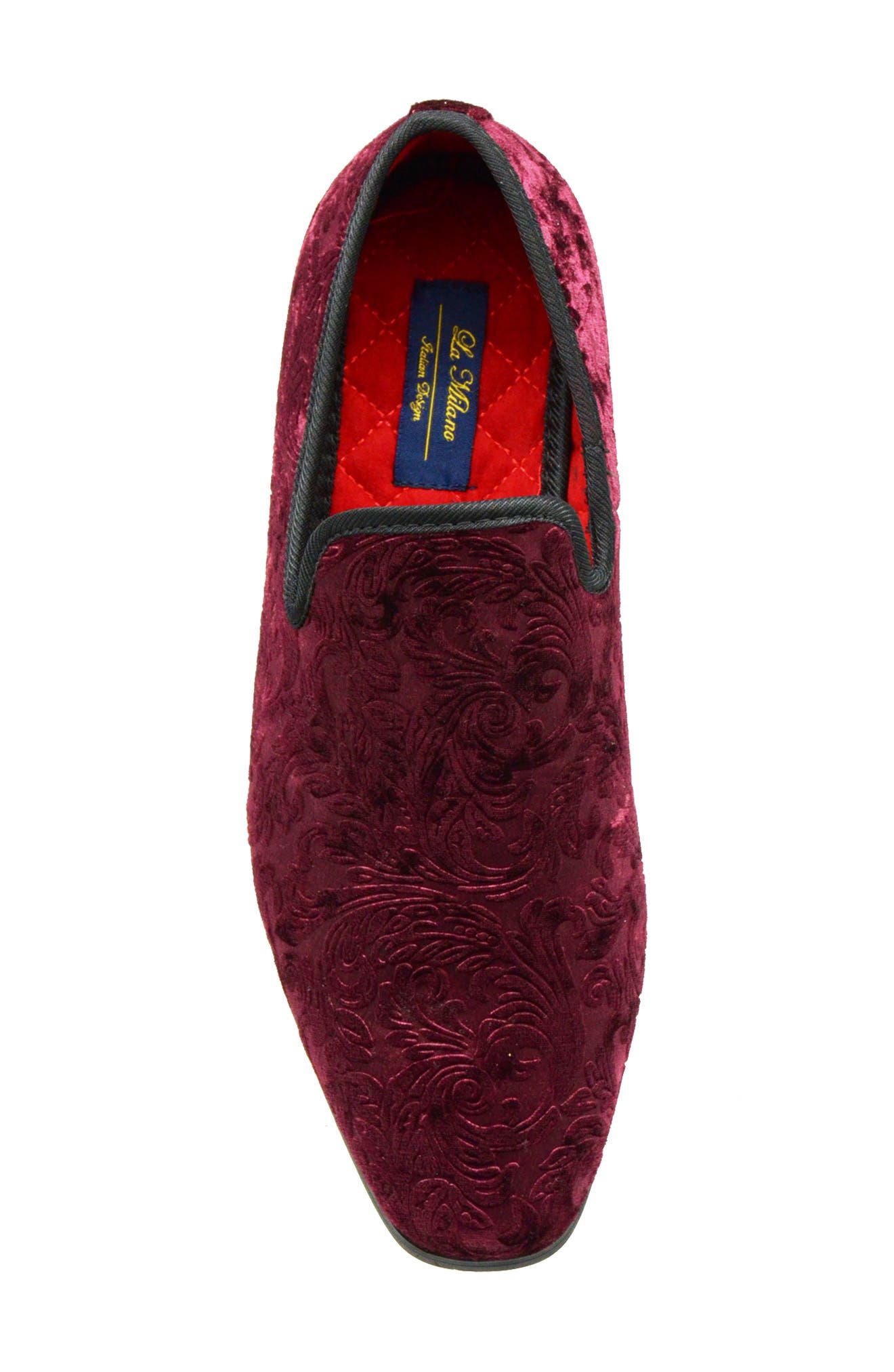 Broderick Velvet Loafer, Alternate, color, BURGUNDY