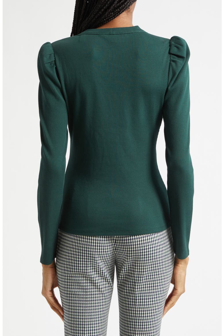 Dekalb Rib Puff Shoulder Henley, Alternate, color, PINE
