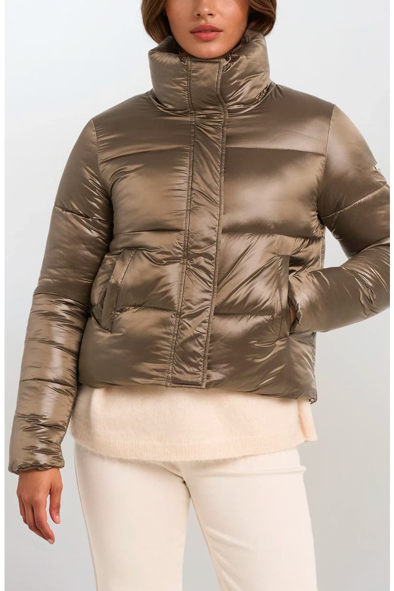 Coco-El Water Resistant Crop Puffer Jacket, Alternate, color, MOCHA
