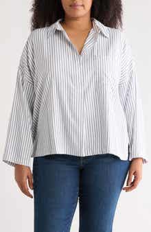 MAX STUDIO Stripe Button-Up Shirt
