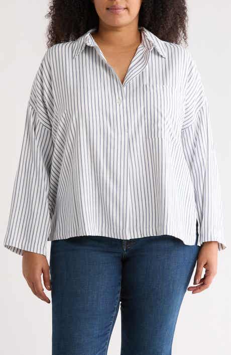 MAX STUDIO Stripe Button-Up Shirt