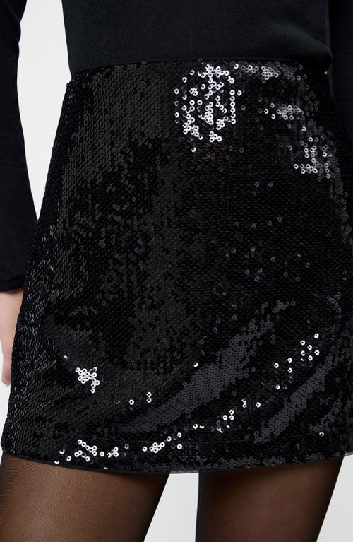 French Connection Sadie Sequin Miniskirt In Black