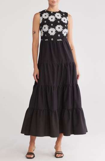 ワンピース CHLOE' FLORAL DRESS BY DESIGN Chloe Floral Sleeveless Tiered Maxi Dress