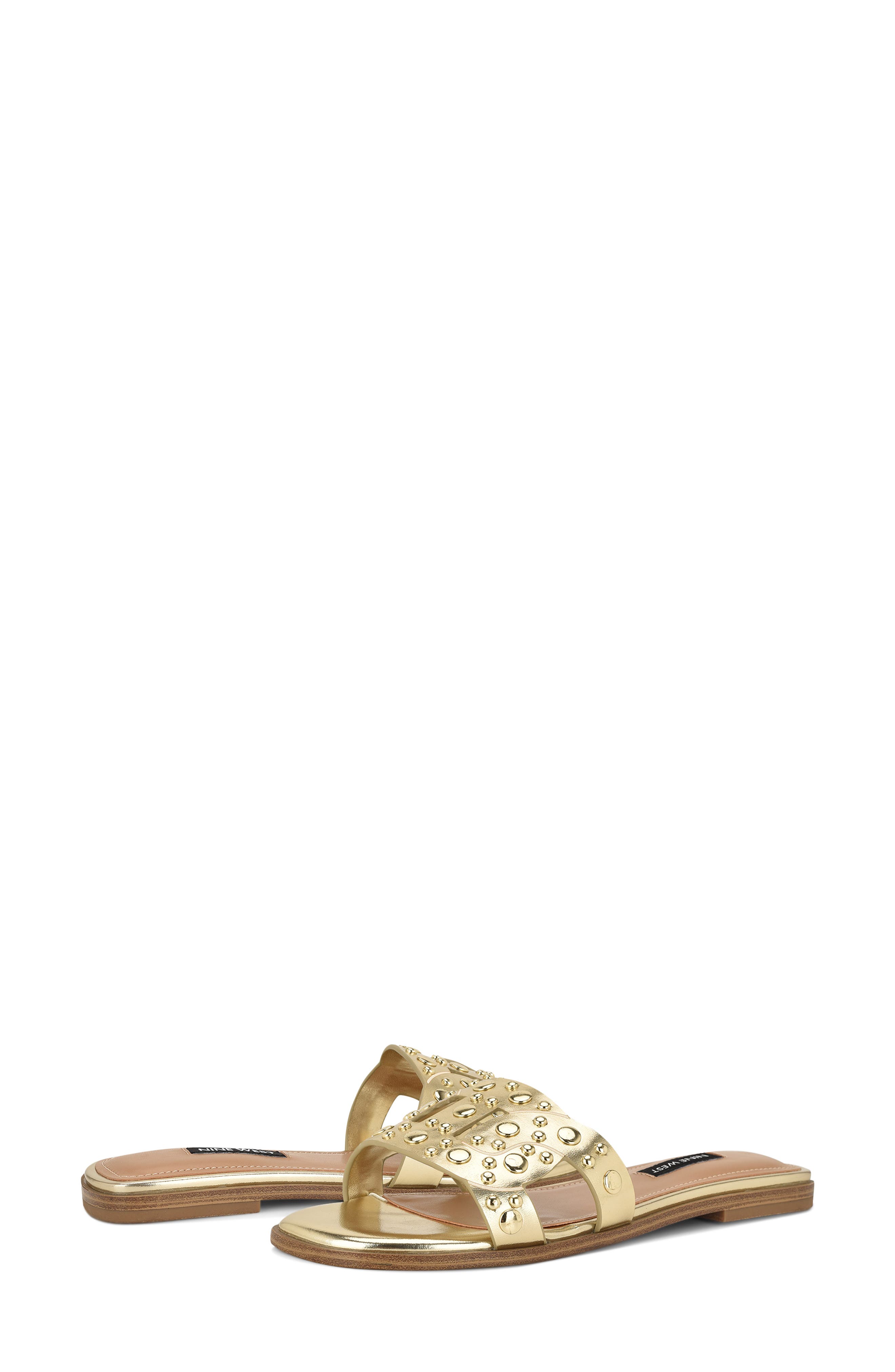 Gomaz Slide Sandal, Alternate, color, GOLD
