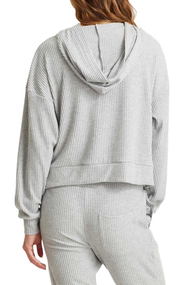 Papinelle Ribbed Crop Hoodie, Alternate, color, Grey