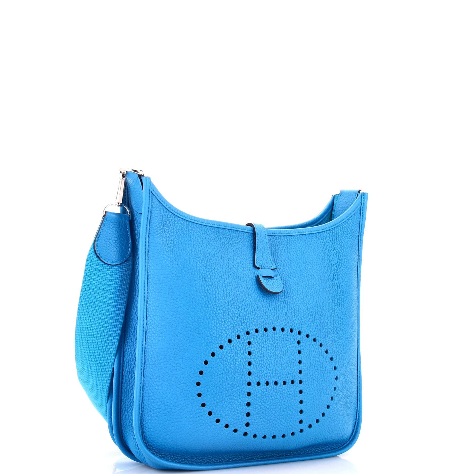 Pre-Owned Hermes Evelyne Bag Gen III Clemence PM, Alternate, color, Bleu Zanzibar