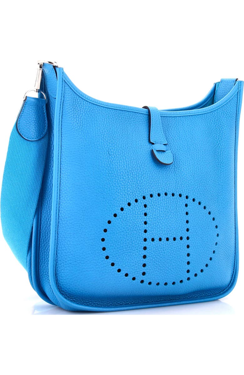 Pre-Owned Hermes Evelyne Bag Gen III Clemence PM, Alternate, color, Bleu Zanzibar