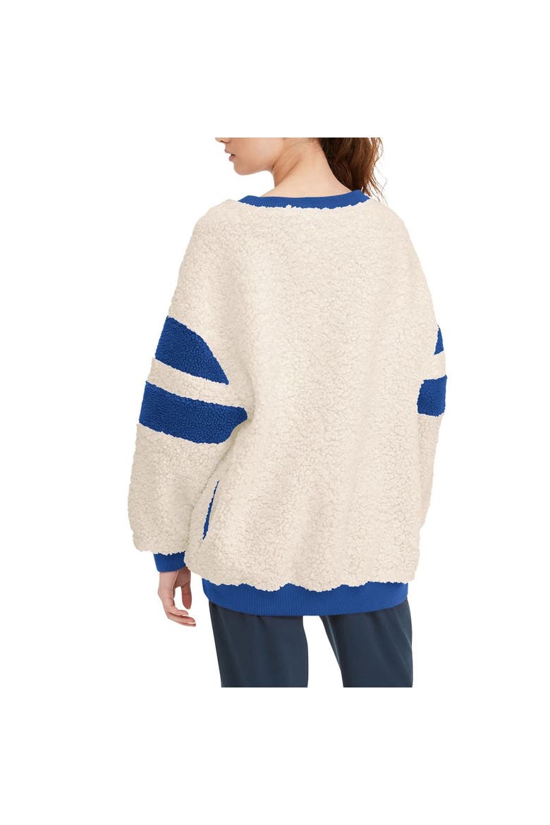 Women's Tommy Jeans Oatmeal/Royal Philadelphia 76ers Mindy Sherpa Pullover Sweatshirt, Alternate, color, Oatmeal